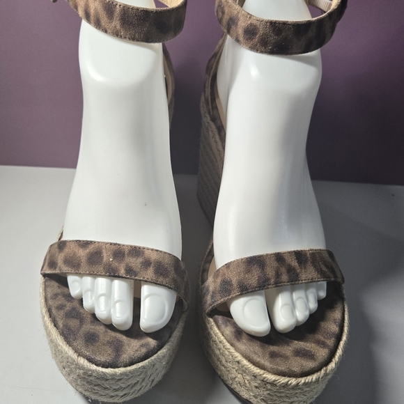 L'agence Elysee Espadrille Platform Sandals Cheetah Size 37.5/US 7.5 New - Picture 3 of 12